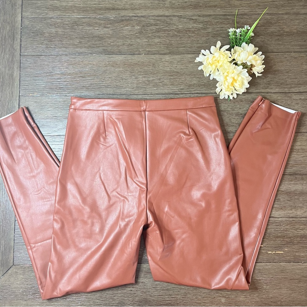 NWT Stella Luce Faux Leather Burgundy Pants - Picture 5 of 5
